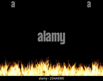 Flames isolated on black background Stock Photo