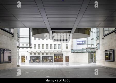 LONDON, UNITED KINGDOM - Apr 28, 2018: An exterior view of the BBC ...