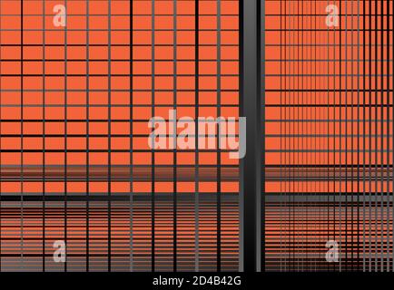 Colorful, black gradient grid, mesh, lattice or grille. Intersected lines editable vector illustration Stock Vector