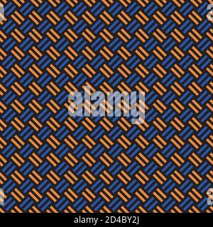 Seamless pattern with orange and blue stripes Stock Vector
