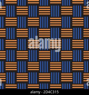 Seamless pattern with orange and blue stripes Stock Vector