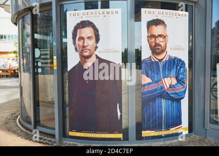 COLOGNE; May 2020: Colin Farrell and Matthew McConaughey on cinema advertising for the movie The Gentlemen in Germany Stock Photo