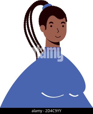 afro ethnic woman with rasta hairstyle character vector illustration design Stock Vector