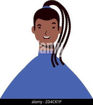 afro ethnic woman with rasta hairstyle character vector illustration design Stock Vector