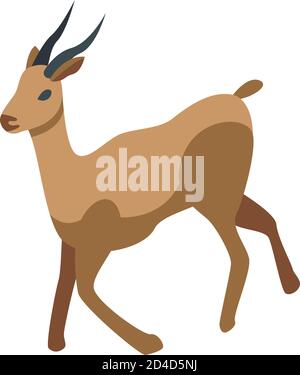 Africa gazelle icon, isometric style Stock Vector