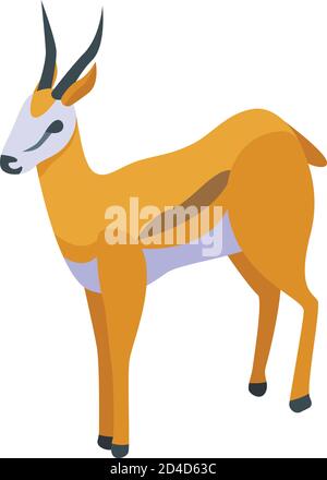 Faune gazelle icon, isometric style Stock Vector