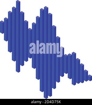Playlist equalizer icon, isometric style Stock Vector