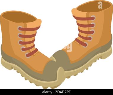 Army boots icon, isometric style Stock Vector