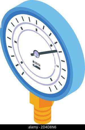 Manometer gauge icon, isometric style Stock Vector
