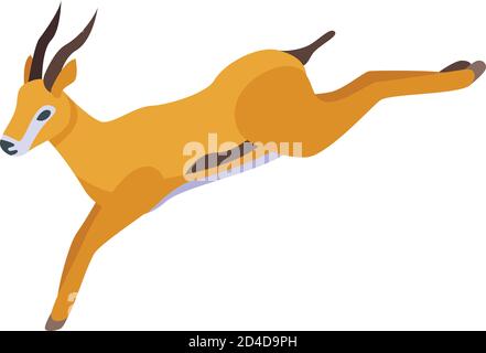 Jumping gazelle icon, isometric style Stock Vector