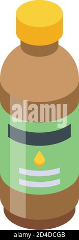 Arugula oil bottle icon, isometric style Stock Vector