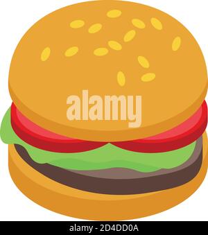 Arugula burger icon, isometric style Stock Vector