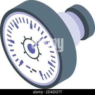 Manometer reading icon, isometric style Stock Vector