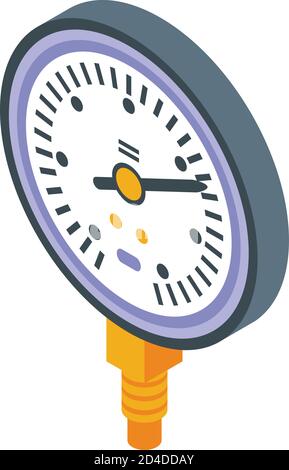 Manometer temperature icon, isometric style Stock Vector