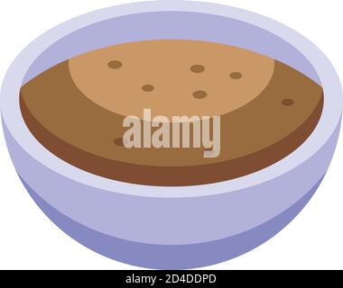 Cinnamon bowl icon, isometric style Stock Vector