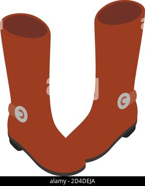 Demi boots icon, isometric style Stock Vector