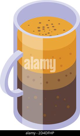 Cinnamon coffee icon, isometric style Stock Vector