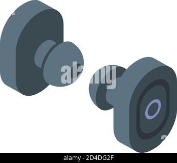 Earbuds playlist icon, isometric style Stock Vector