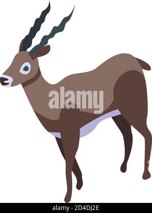 Gazelle icon, isometric style Stock Vector