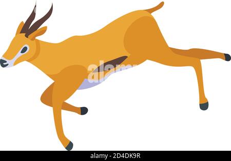 Running gazelle icon, isometric style Stock Vector