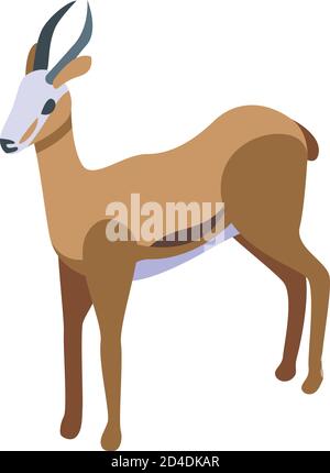 Springbok gazelle icon, isometric style Stock Vector