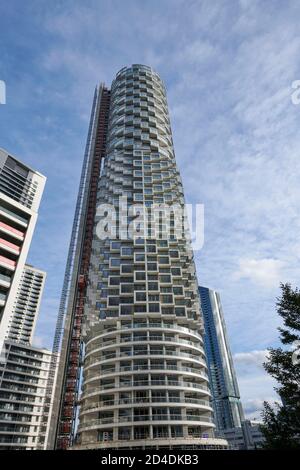 One park Drive residential tower under construction, Wood Wharf, Canary Wharf, London Stock Photo