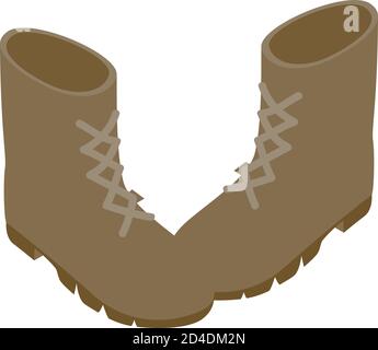 Laceup boots icon, isometric style Stock Vector