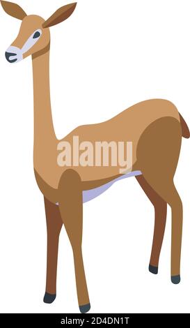 Animal gazelle icon, isometric style Stock Vector