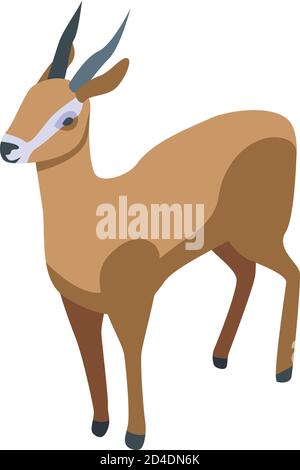 Zoo gazelle icon, isometric style Stock Vector