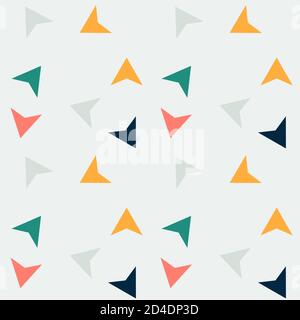 A repeating pattern of multicolored triangles, simple version. Stock Vector
