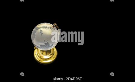 Transparent globe on a black background Stock Photo