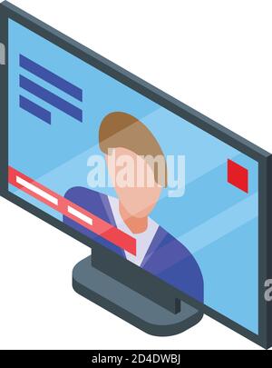 Tv agitation icon, isometric style Stock Vector
