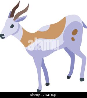 White gazelle icon, isometric style Stock Vector