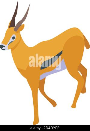 Fast gazelle icon, isometric style Stock Vector