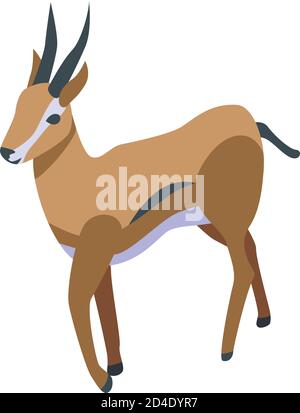 Exotic gazelle icon, isometric style Stock Vector