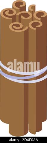Cinnamon sticks icon, isometric style Stock Vector