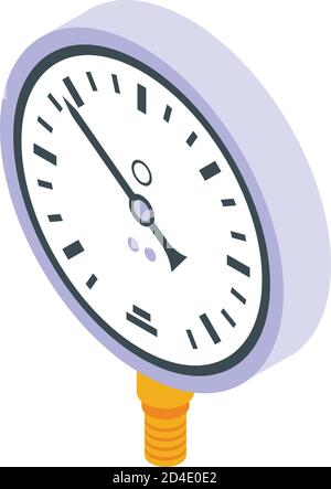 Gas manometer icon, isometric style Stock Vector