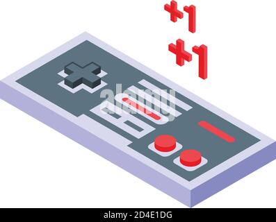 Gaming joystick subscription icon, isometric style Stock Vector