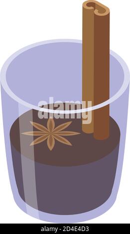 Cinnamon drink icon, isometric style Stock Vector