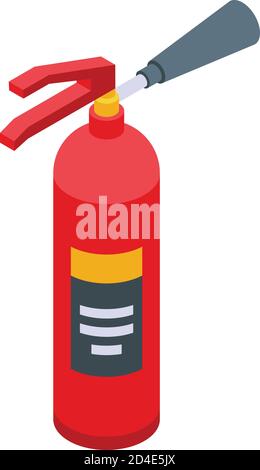 Rescuer fire extinguisher icon, isometric style Stock Vector