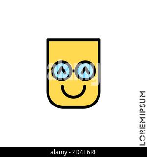 Smile color icon. Happy, laughing, emotions icon. Simple vector expression of mood icons for ui and ux, website or mobile application. Stock Vector