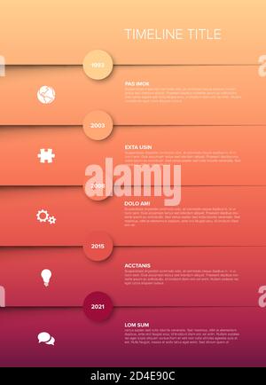 Simple timeline template with icons and descriptions - light blue ...
