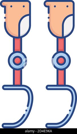 prosthesis of legs flat style icon vector illustration design Stock Vector