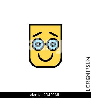 Laughing, emotion color icon. Fun, face vector. Humor, smile, positive symbol for web and mobile apps. Smiling Raised eyebrows icon. Simple expression Stock Vector