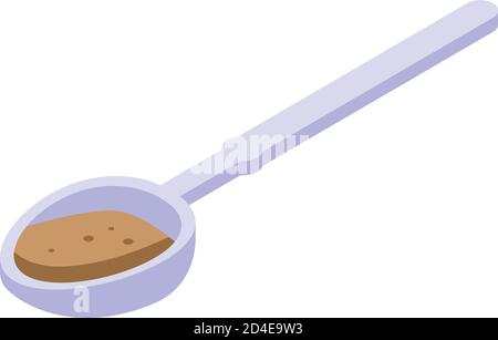 Cinnamon spoon icon, isometric style Stock Vector