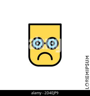 Sad color icon vector, emoticon symbol. Modern symbol for web and mobile apps. Very Sad Emoticon Icon Vector Illustration. Style. Stock Vector