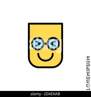 Smile color icon. Happy, laughing, emotions icon. Simple vector expression of mood icons for ui and ux, website or mobile application. Stock Vector