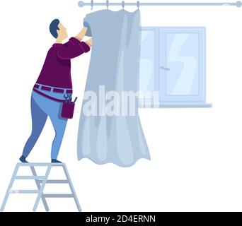 Handyperson flat color vector faceless character Stock Vector
