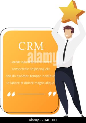 CRM flat color vector character quote Stock Vector