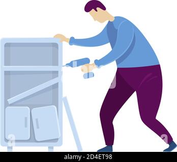 Handyworker flat color vector faceless character Stock Vector